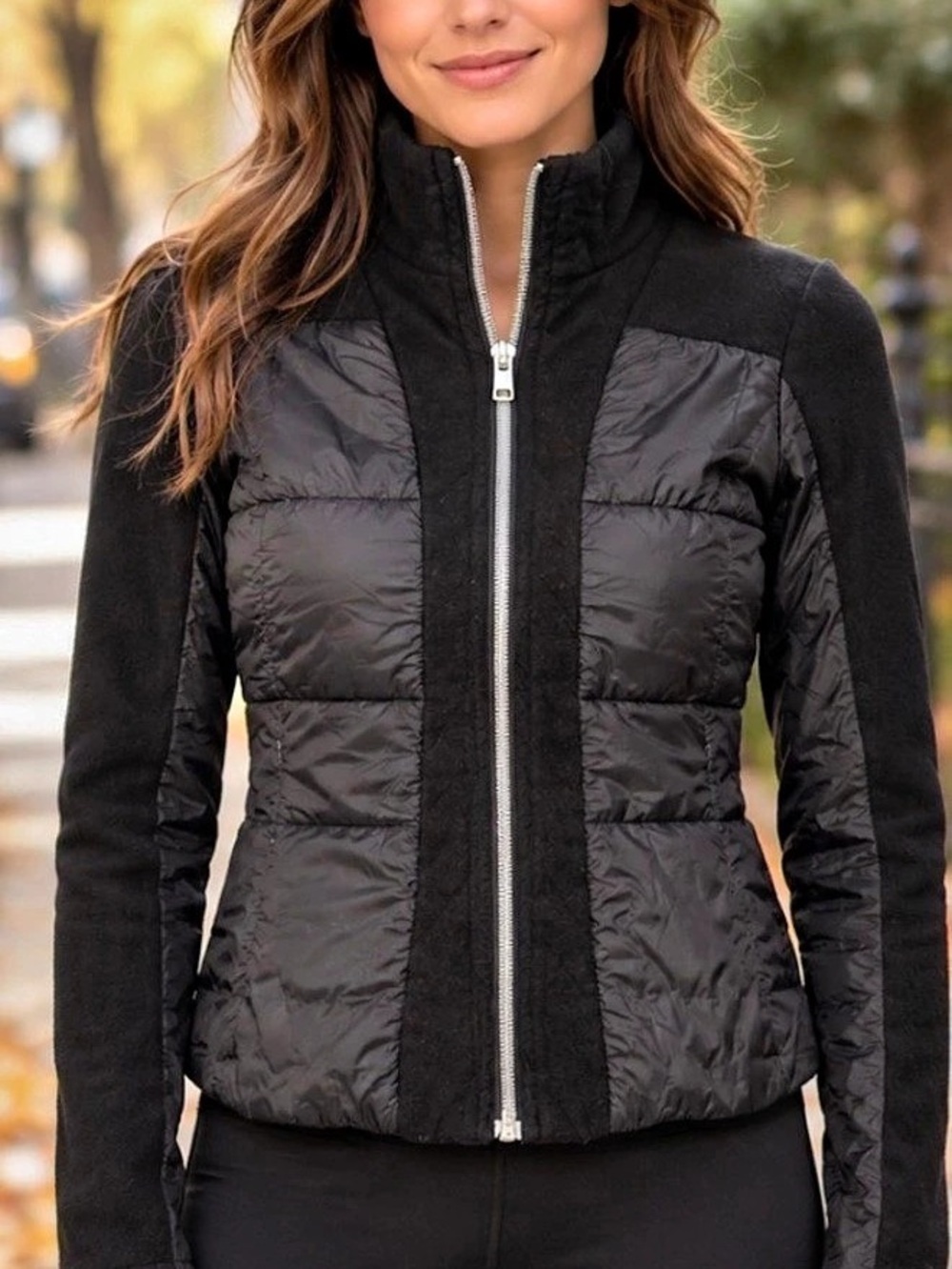 Lululemon Black Quilted Fleece Hybrid Jacket Size 4